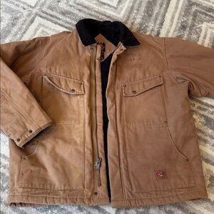 JUSTIN WORKWEAR CANVAS CHORE JACKET duck quilted lining coat corduroy collar XL